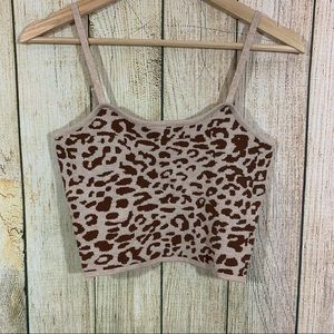 NWOT Ten High Sleeveless Knit Animal Print Tank Top Sz Small